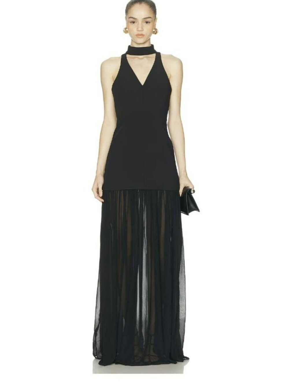 L'Academie Serin Gown Black Drop Waist Maxi Dress Size Small NWT